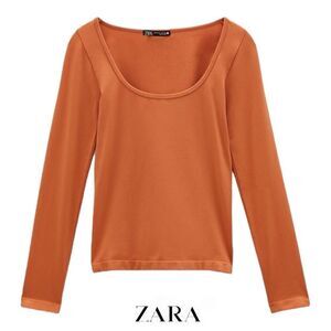 ZARA | Orange | SEAMLESS SHAPEWEAR LONG SLEEVE T-SHIRT